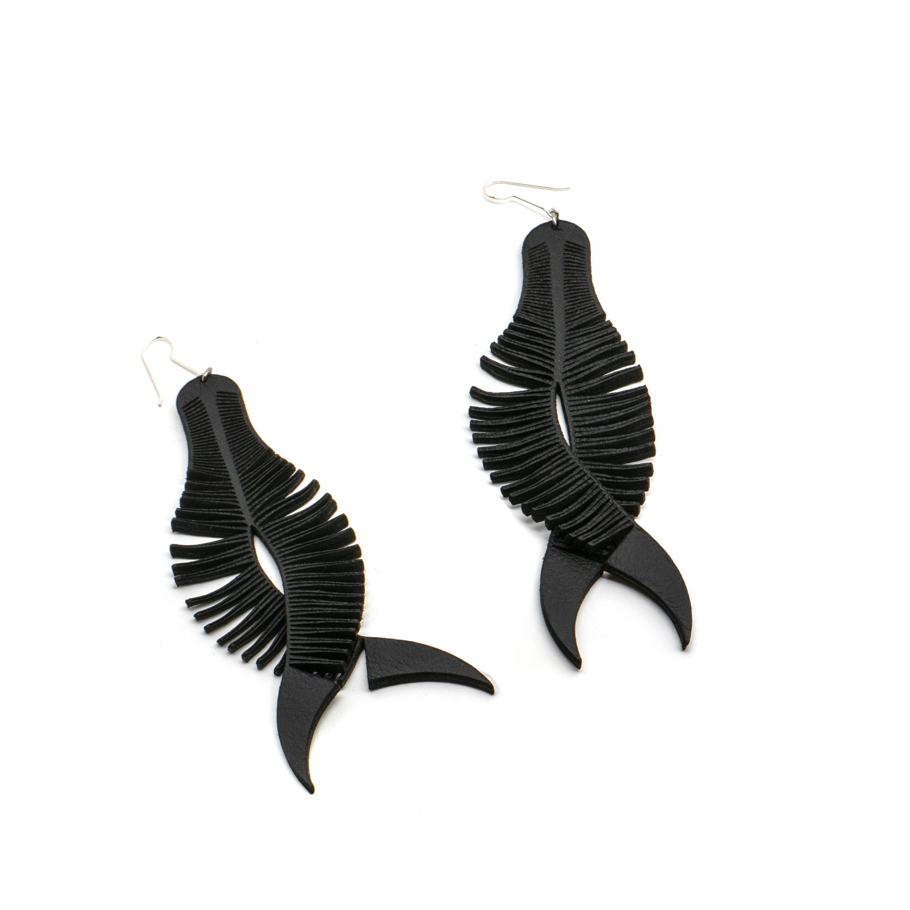 Cave Formation Earrings in Black