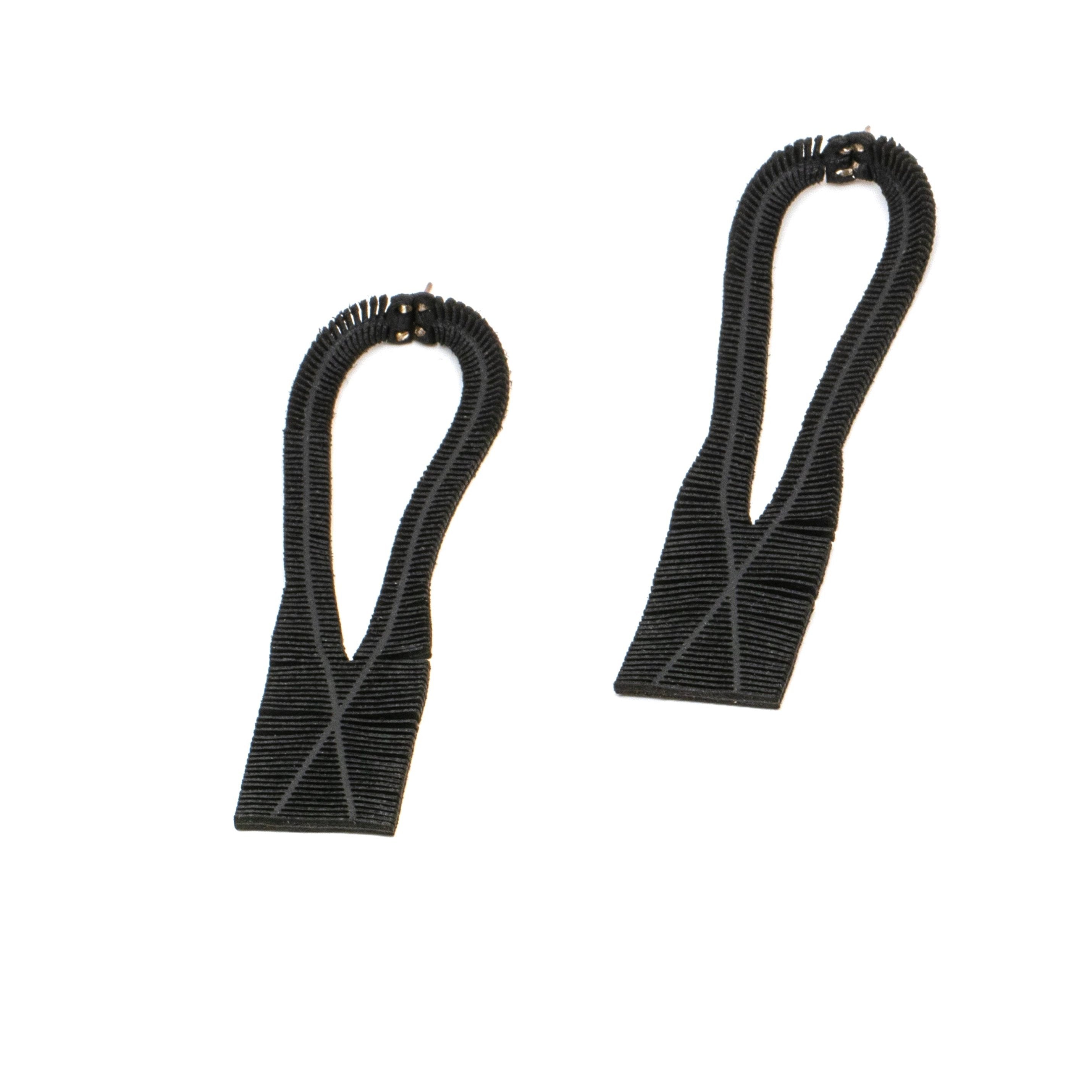 Fringe X Earrings in Black