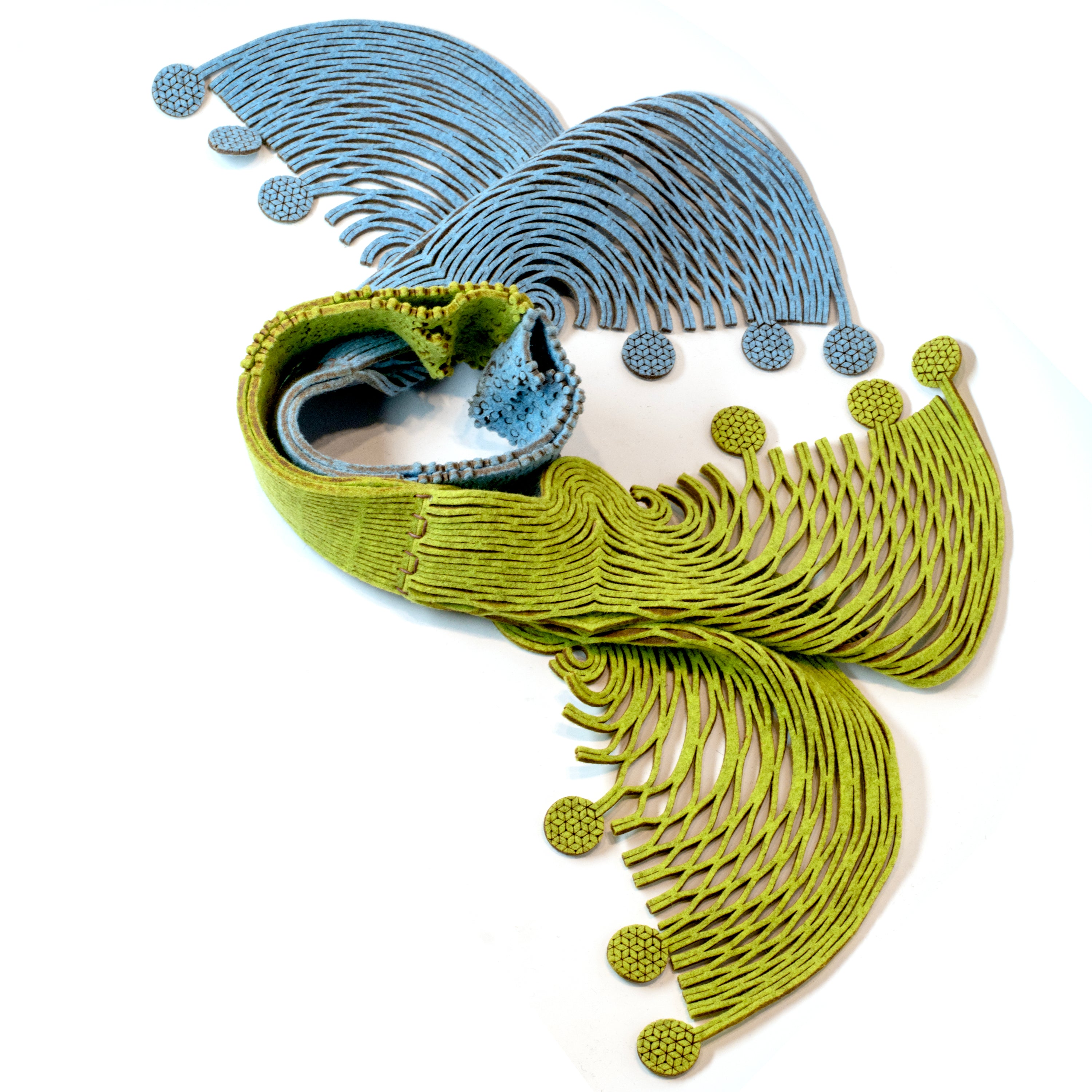 Acequia Scarf in Willow Blue and Grama Green