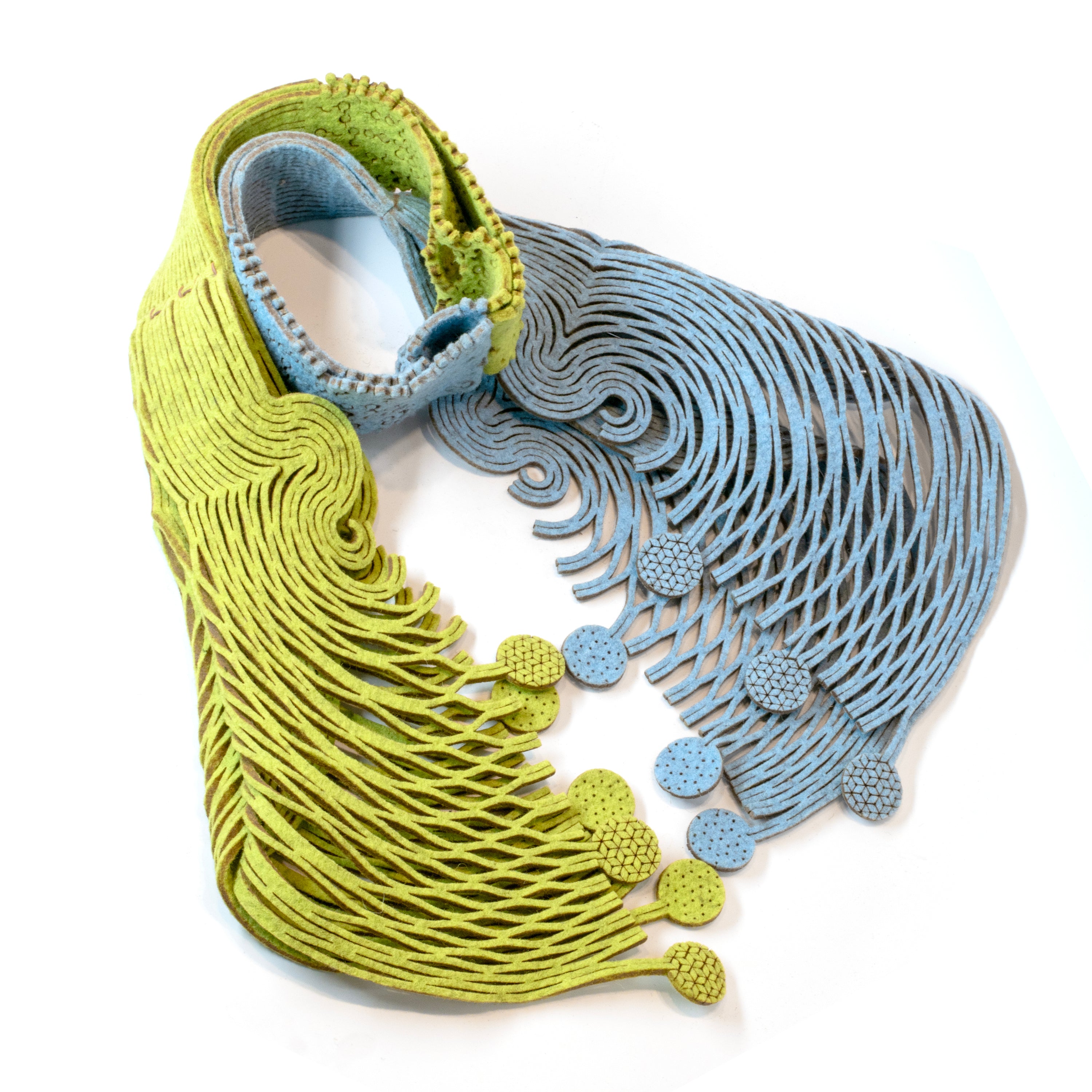 Acequia Scarf in Willow Blue and Grama Green