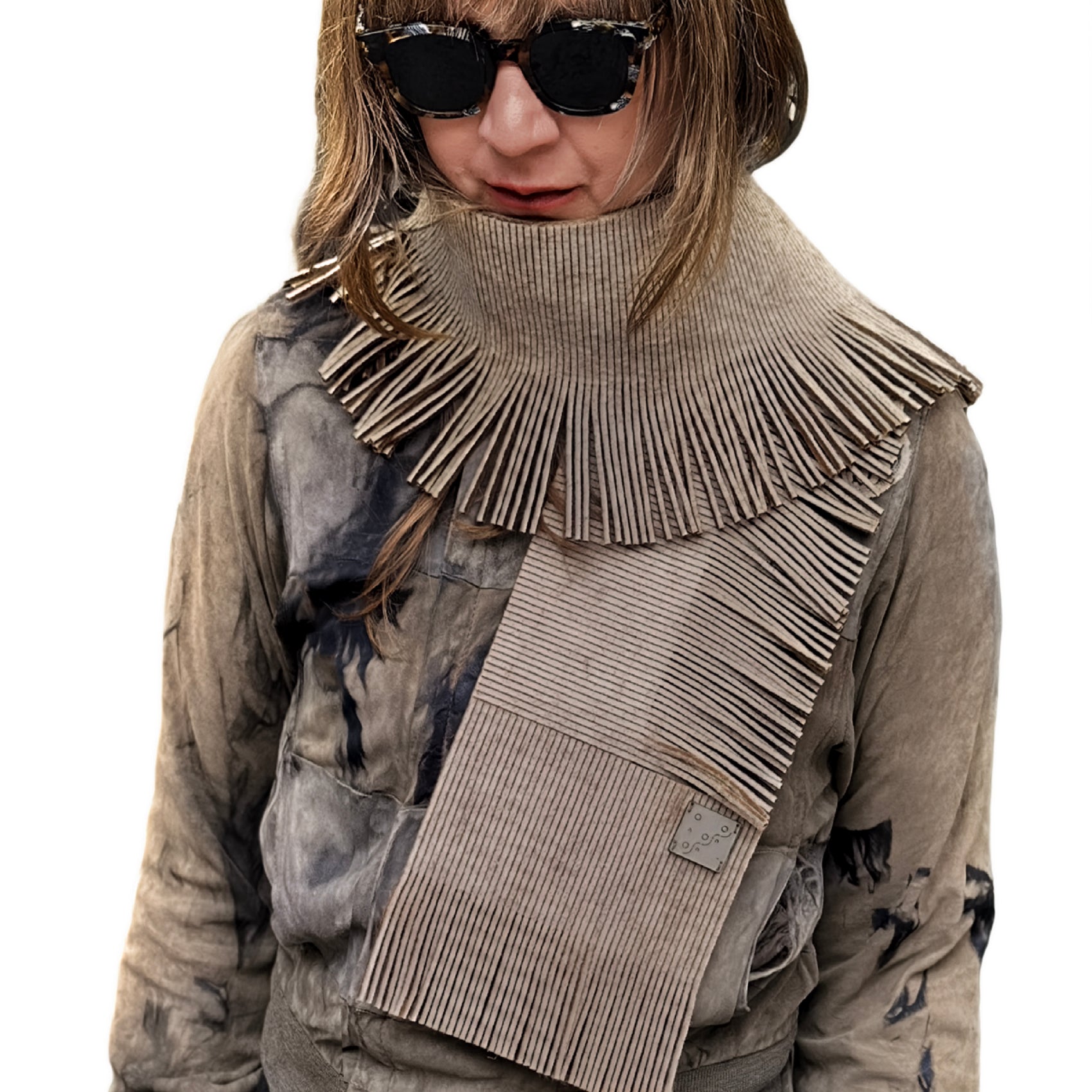 Fringe Scarf in Ecru