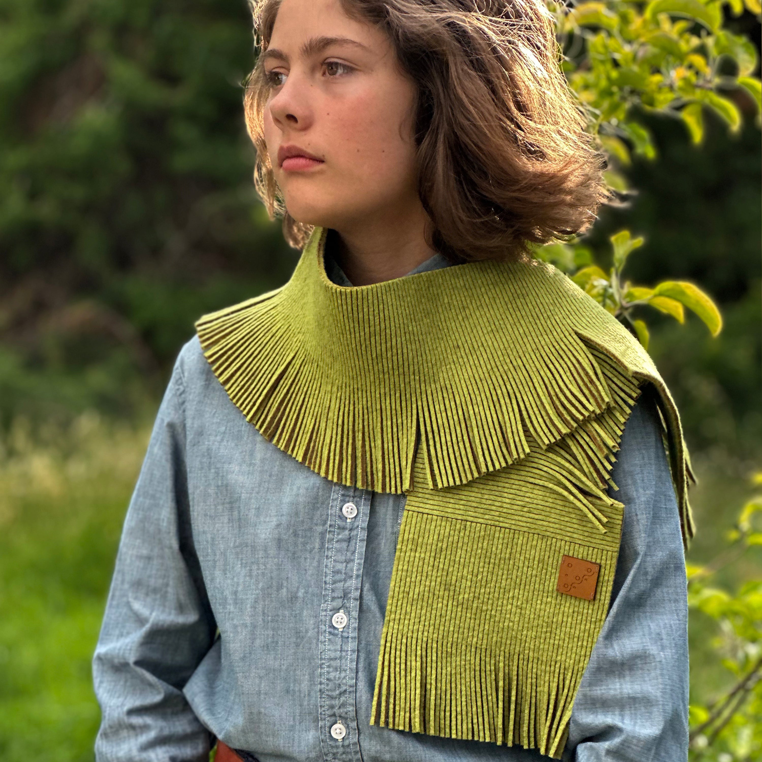 Fringe Scarf in Willow Blue