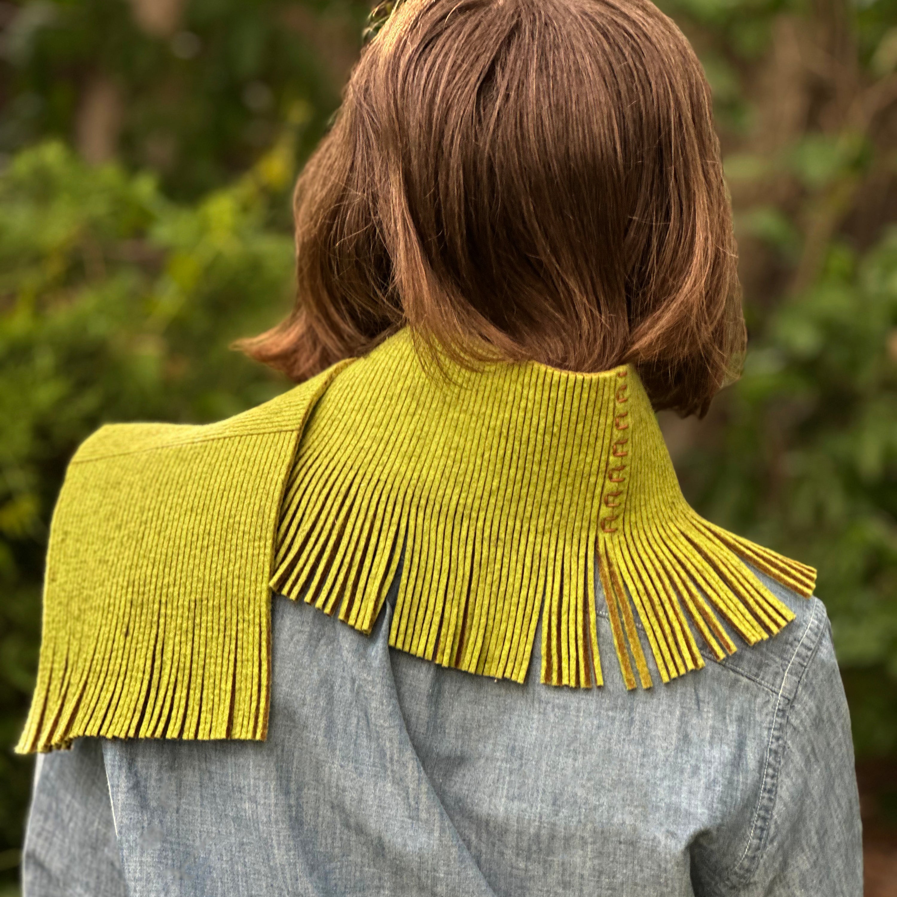 Fringe Scarf in Grama Green