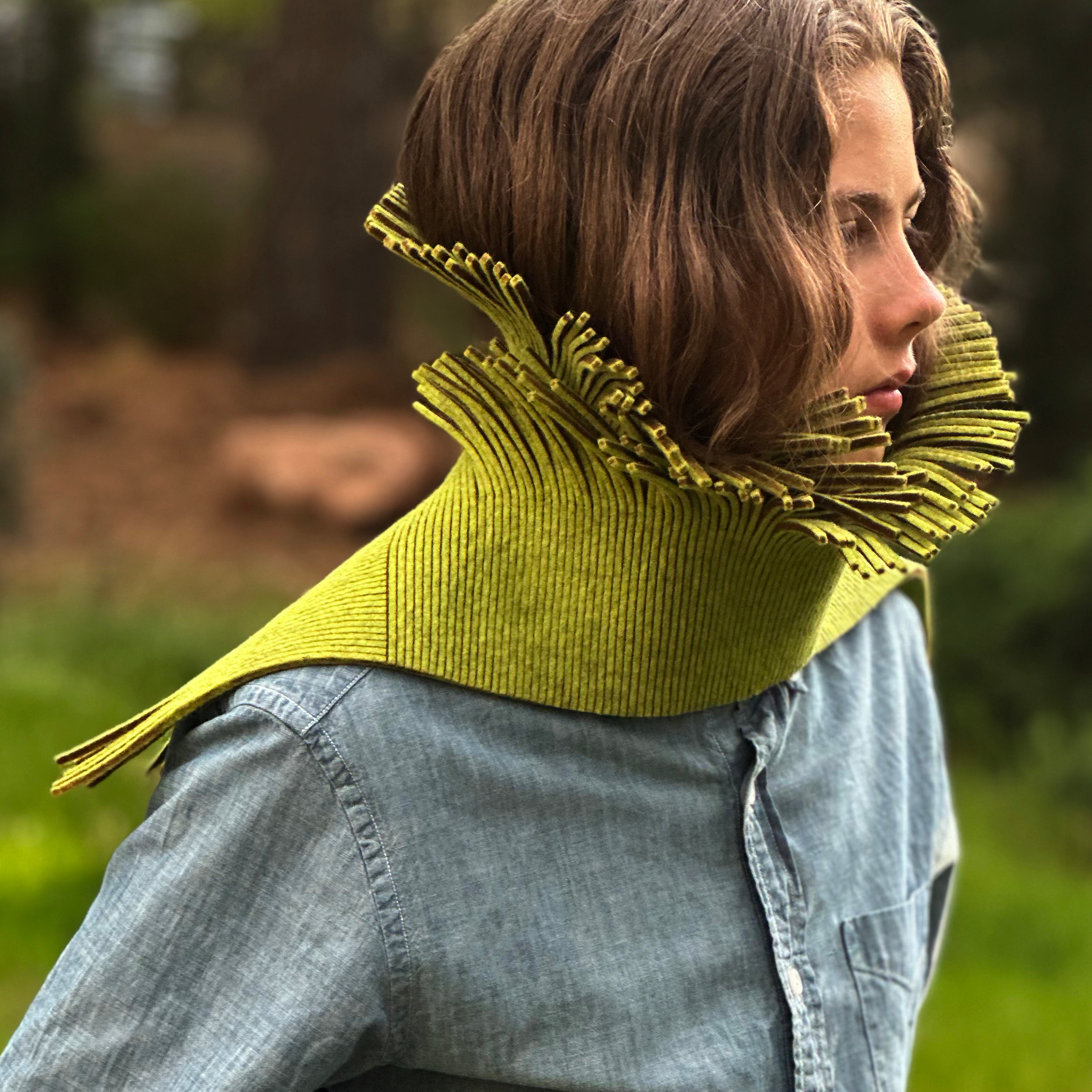 Fringe Scarf in Willow Blue