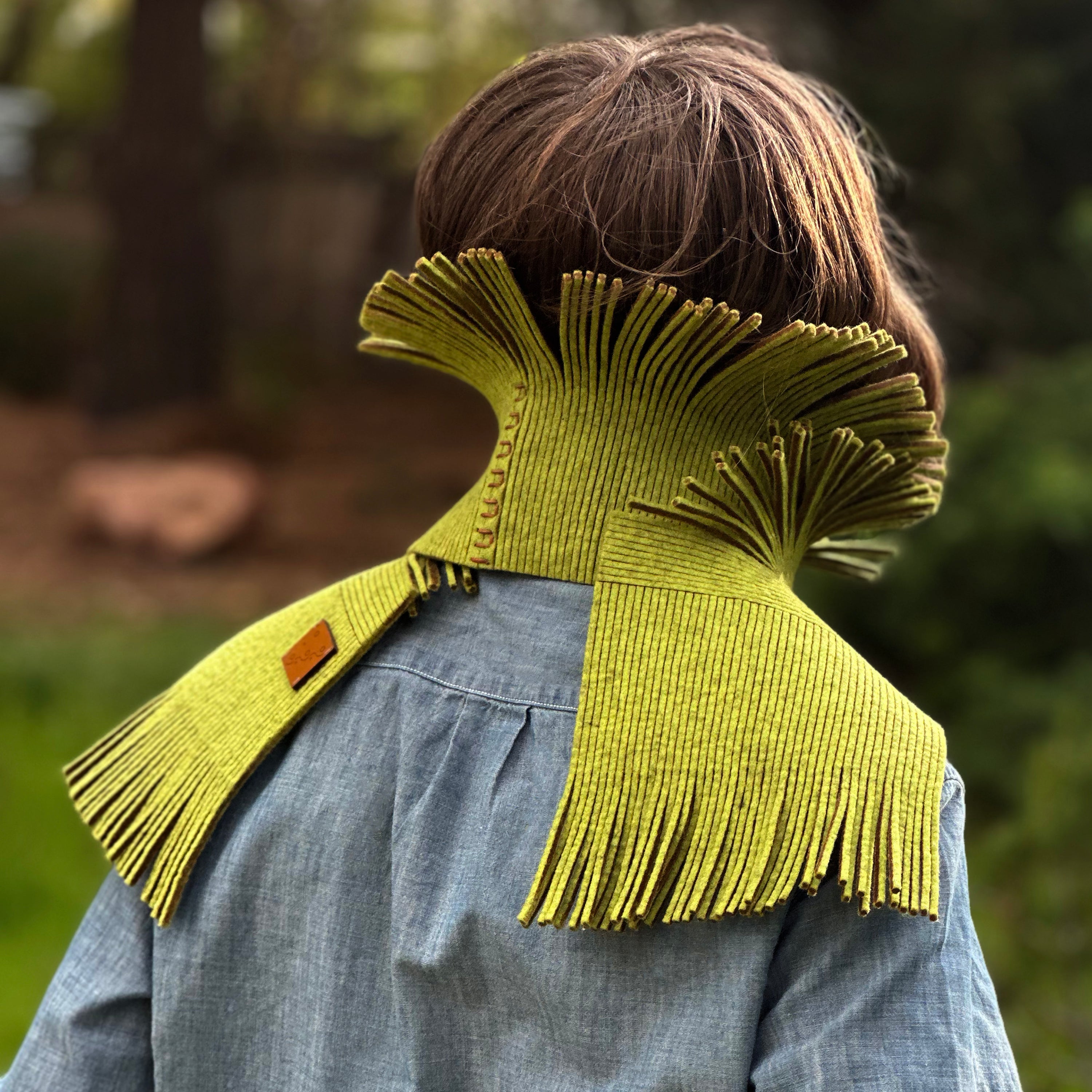 Fringe Scarf in Grama Green